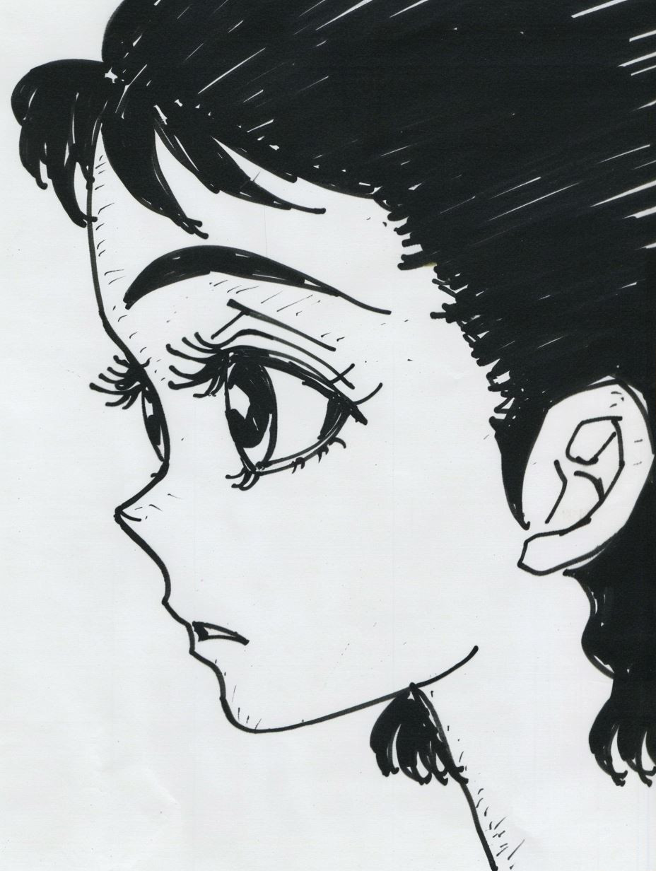 Classic Ink Manga Portrait - Image 1