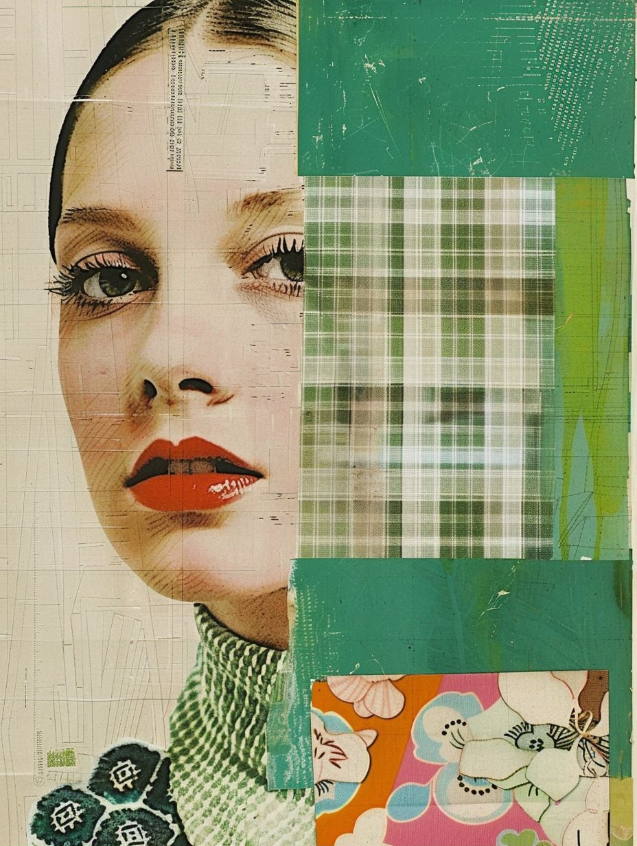 Fragmented Portraits in Green - Image 1