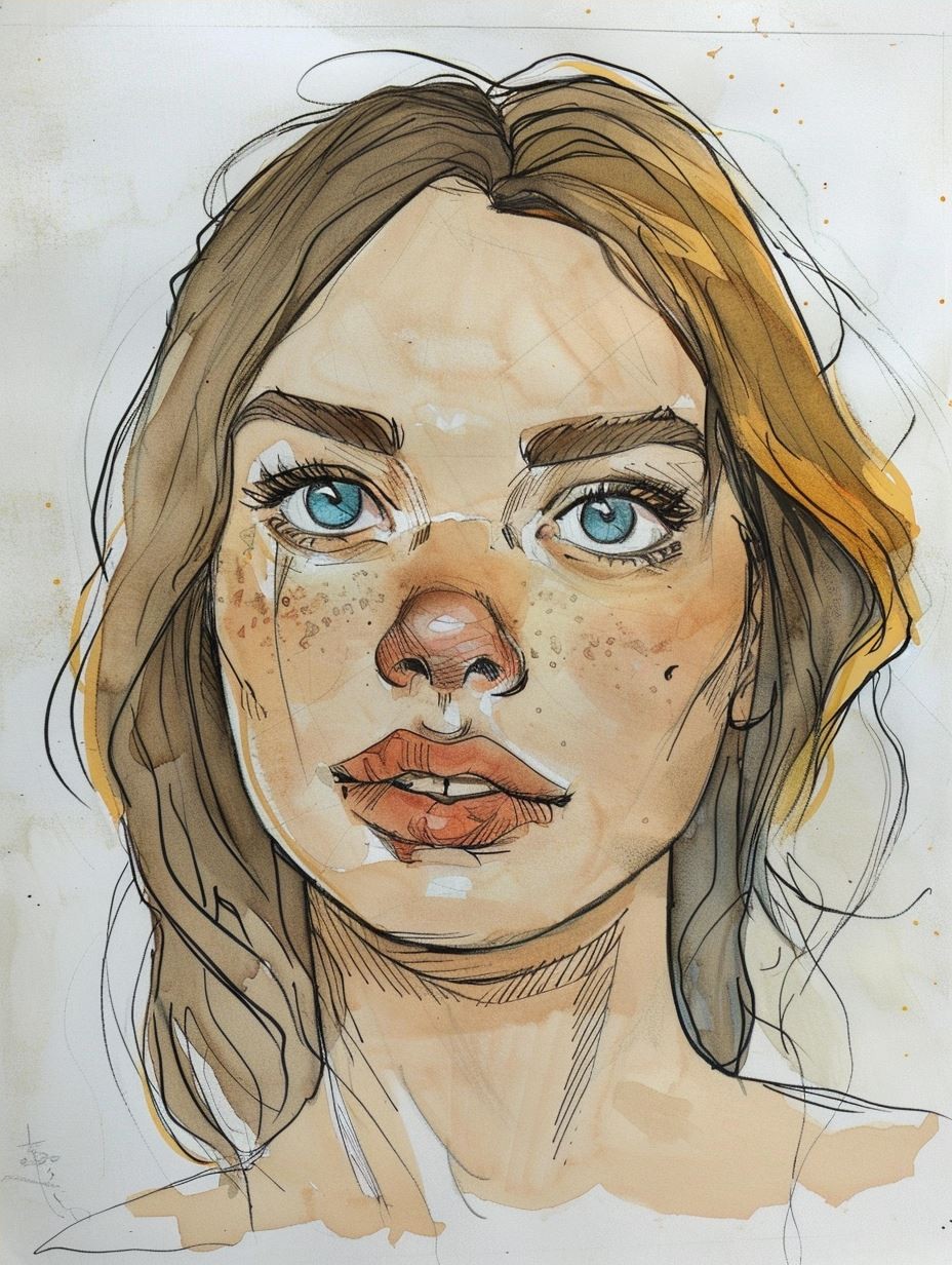 Raw Watercolor Portrait Study - Image 4