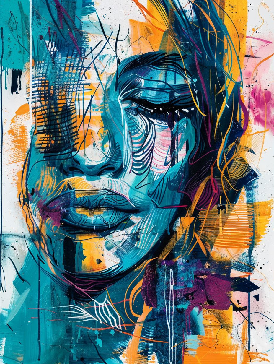 Fragmented Souls in Neon Hue - Image 1