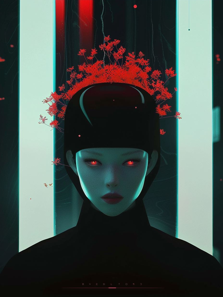 Neon Cybernetic Humanoid Portraits - Image 4