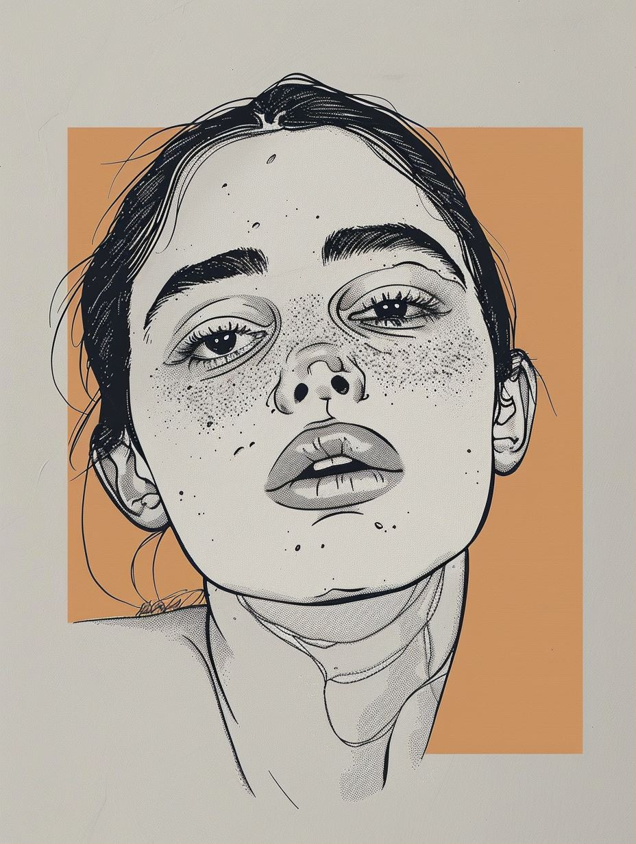 Sun-Kissed Ink Portrait
