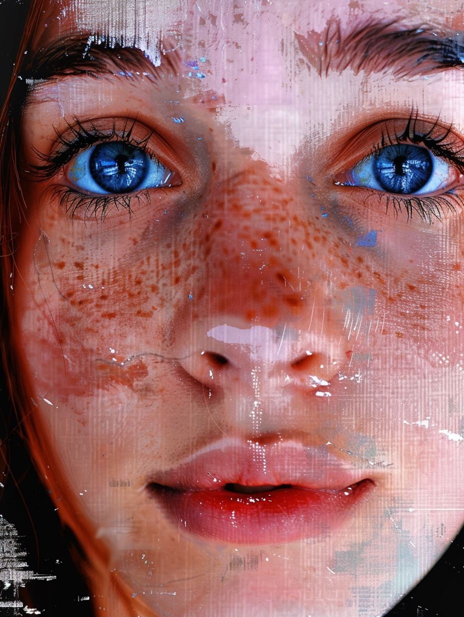 Ethereal Gaze Through Distressed Frames - Image 2