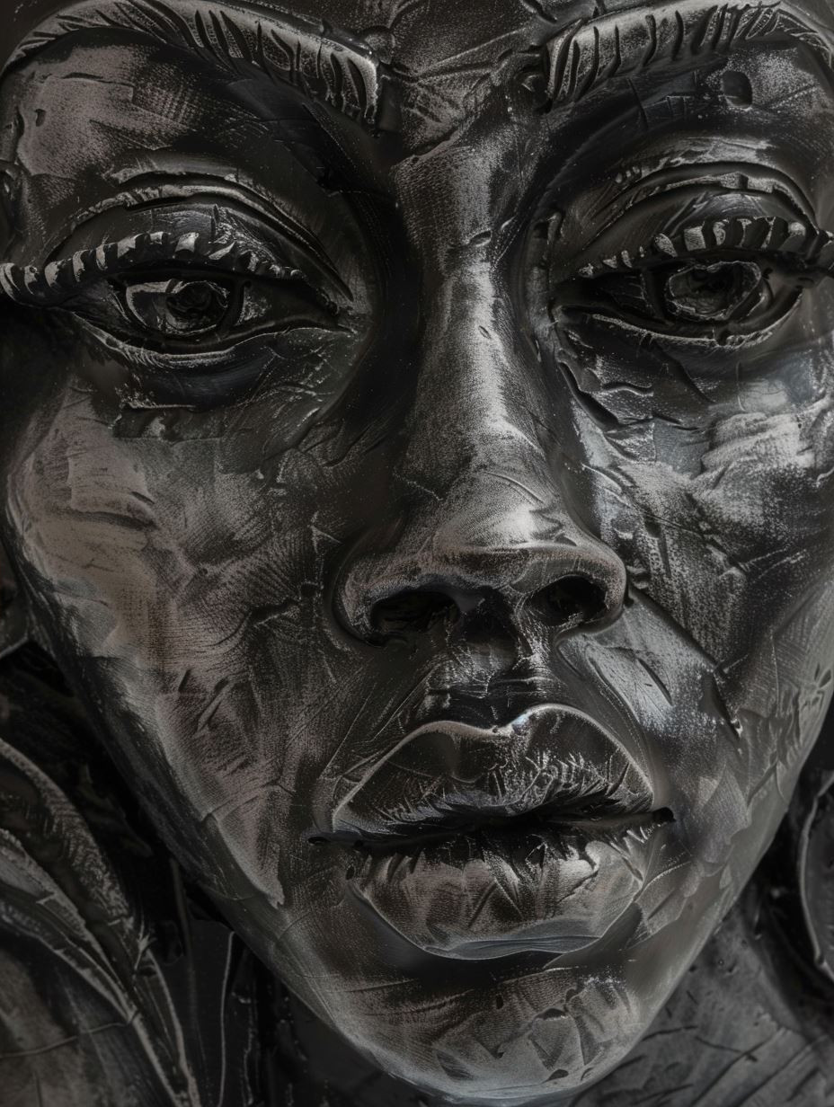 Molten Obsidian Sculpted Portrait - Image 4