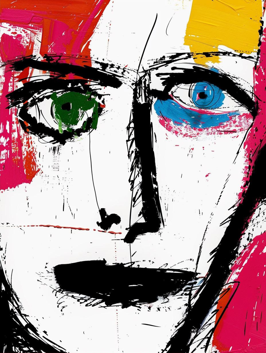 Neon Expressionist Portrait Study - Image 2
