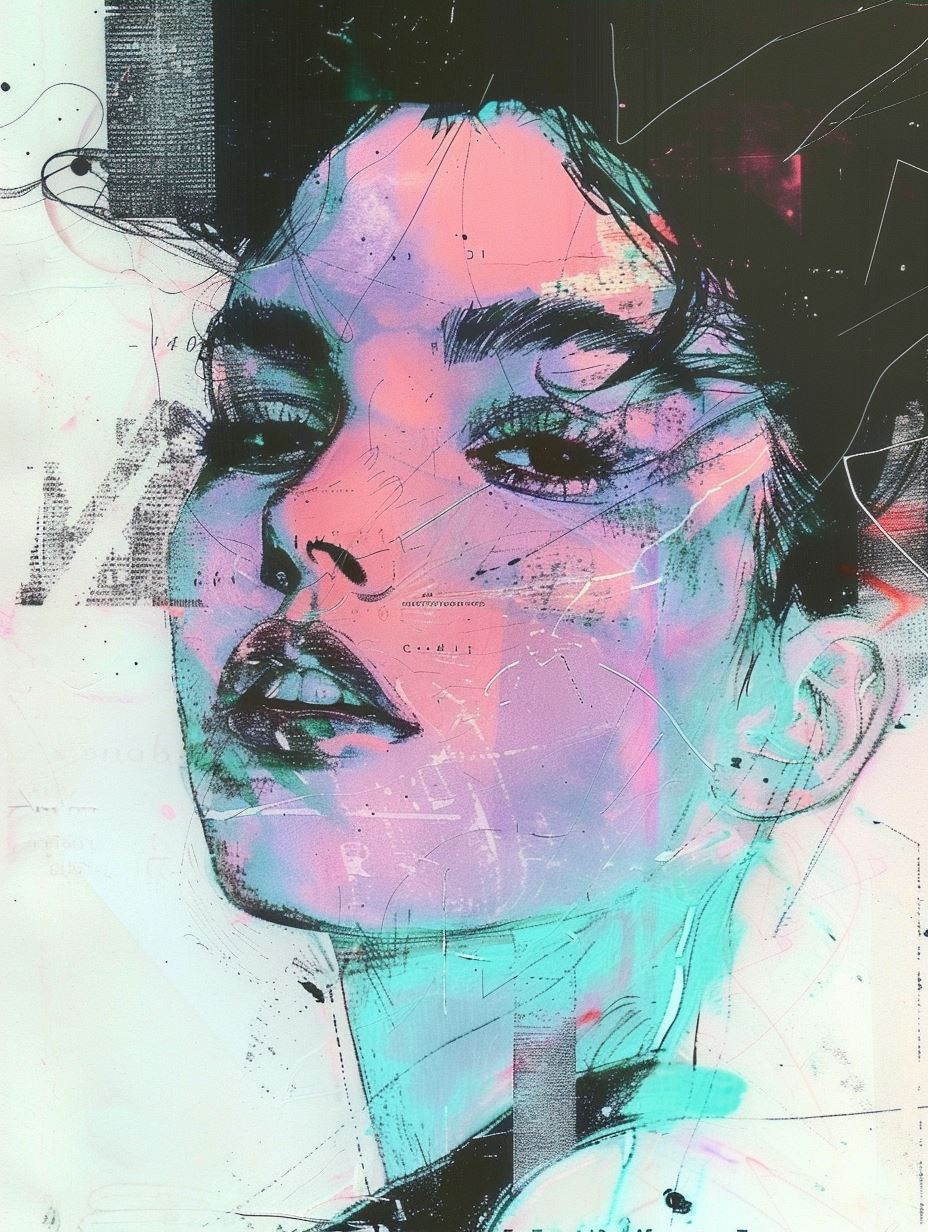 Neon Glitch Portrait Collage - Image 4