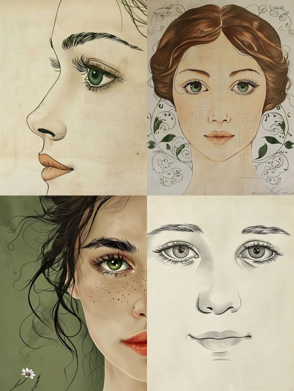 Ethereal Feminine Portraits in Four Artistic Styles