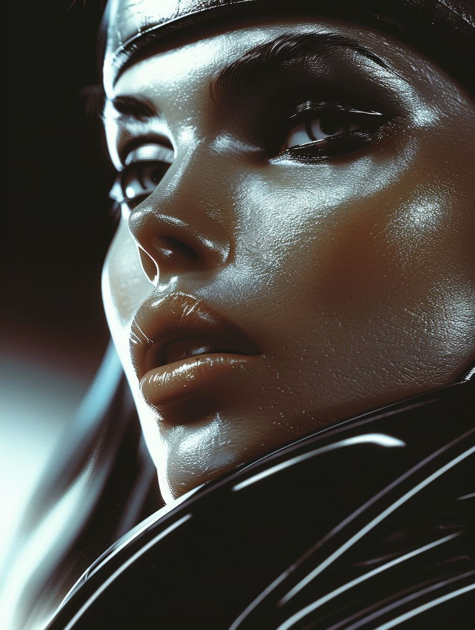 Sleek Noir Cybernetic Portraits - Image 2