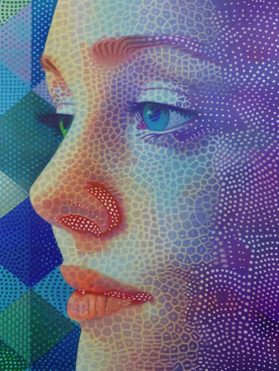 Prismatic Digital Mosaic Portrait - Image 1