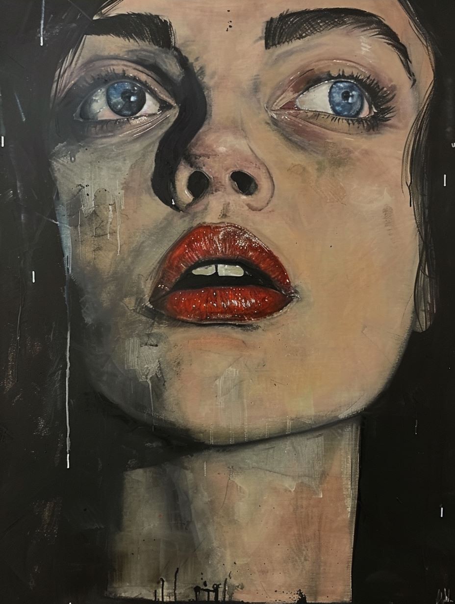 Melancholic Canvas Gaze - Image 3