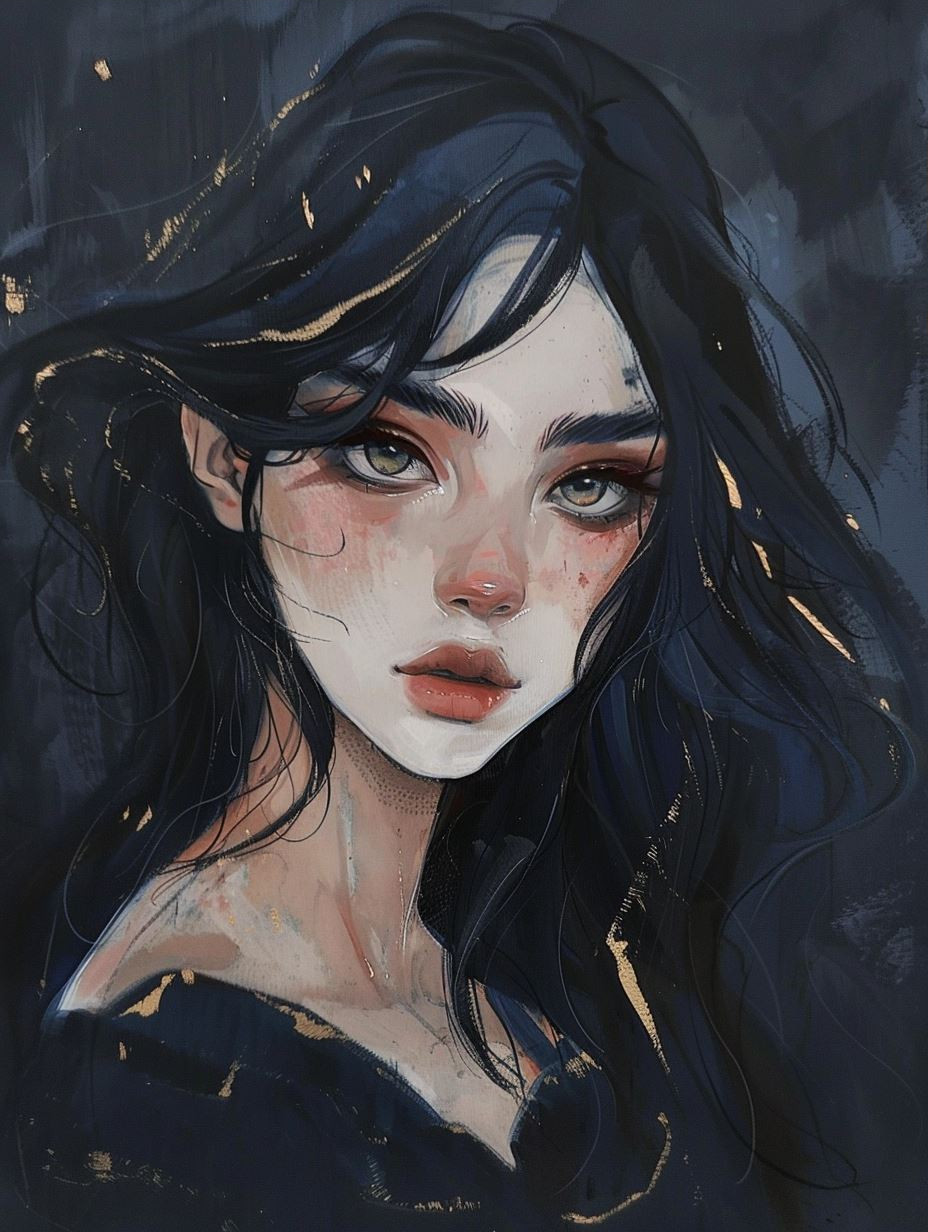 Ethereal Visions of Dark-Haired Beauties - Image 3