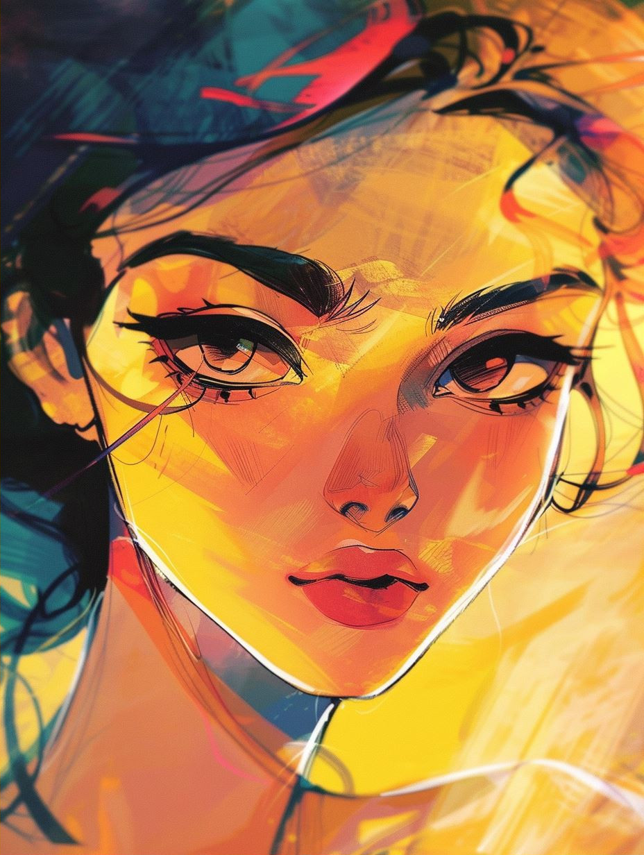 Golden Glow Digital Portrait Series - Image 2