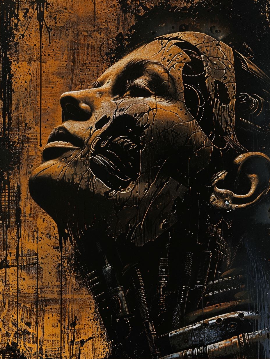 Cybernetic Soul in Amber Glow - Image 2