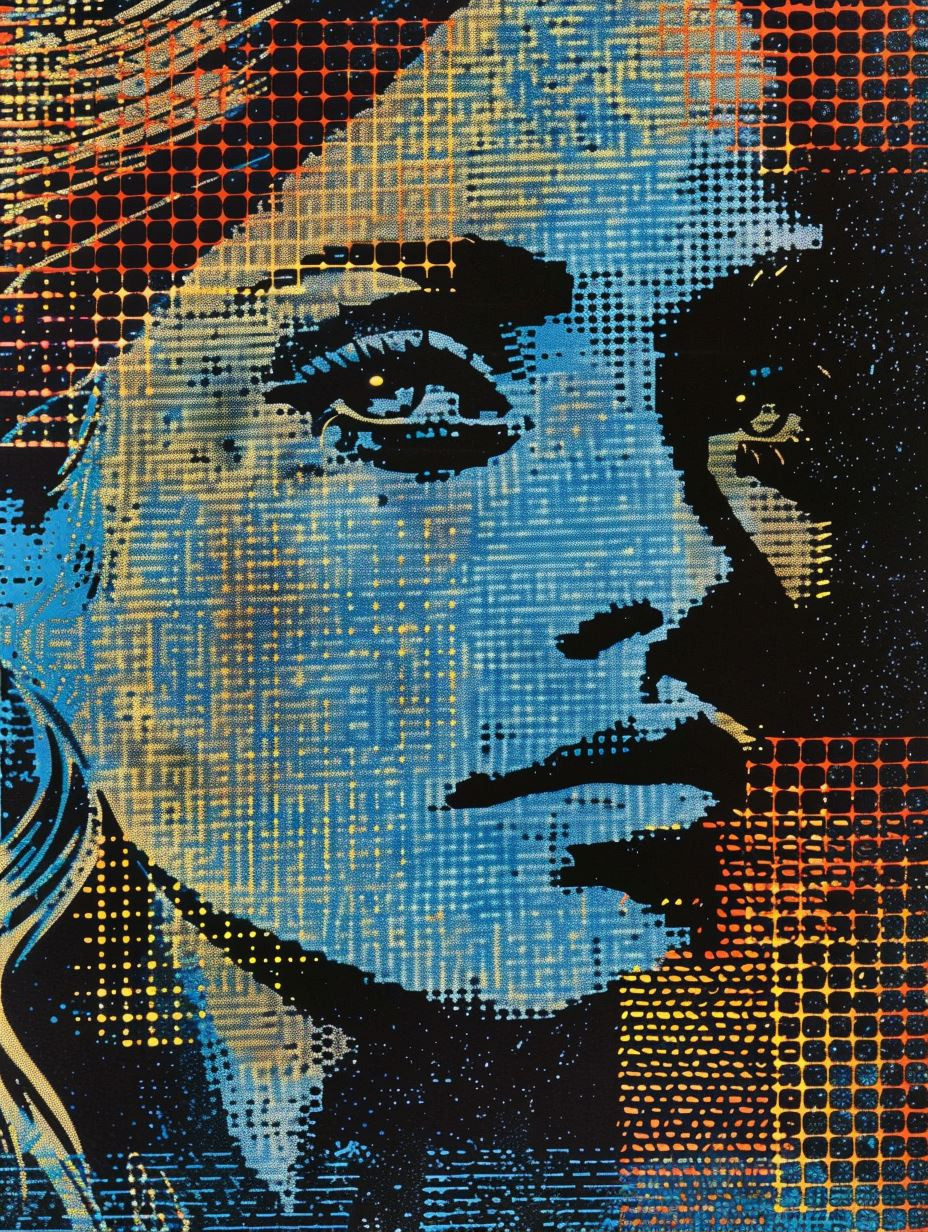 Abstract Halftone Portrait Collage - Image 1