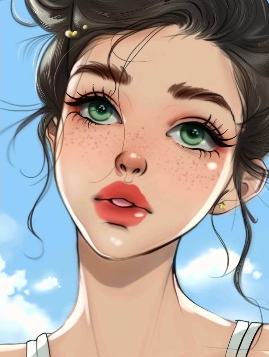 Ethereal Gazes: Digital Portrait Collection - Image 2