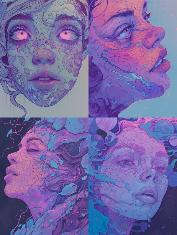 Surreal Neon Psychedelic Portraits