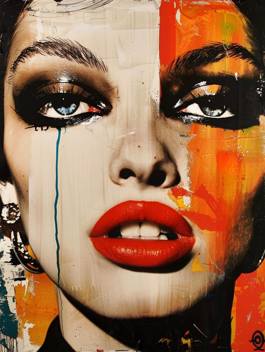 Abstract Crimson Lip Portraits - Image 2