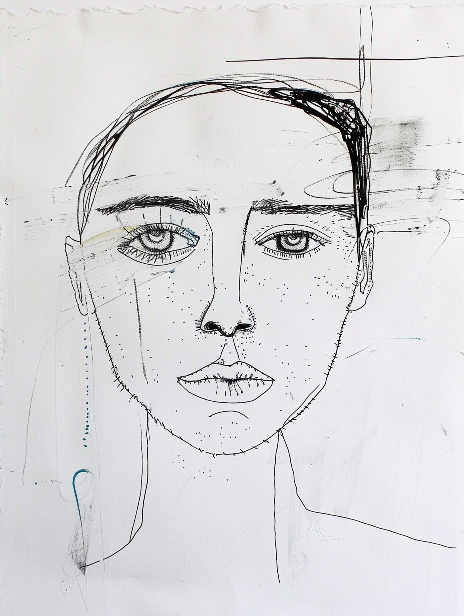 Minimalist Raw Pencil Portrait Studies - Image 4
