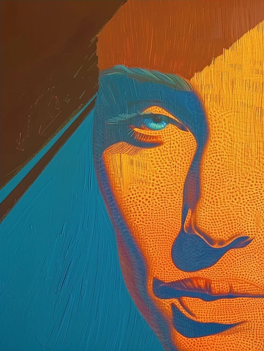 Vibrant Fragmented Portrait Study - Image 4