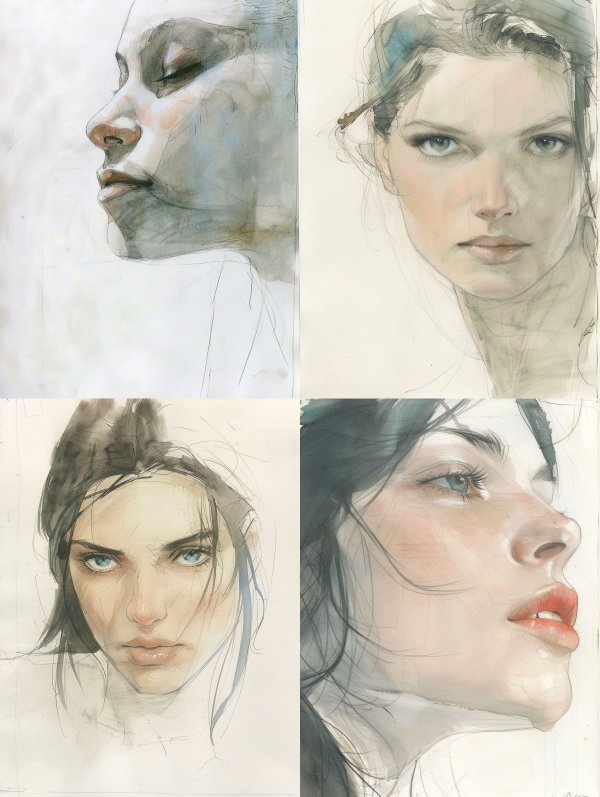 Ethereal Gaze: A Study of Feminine Portraits