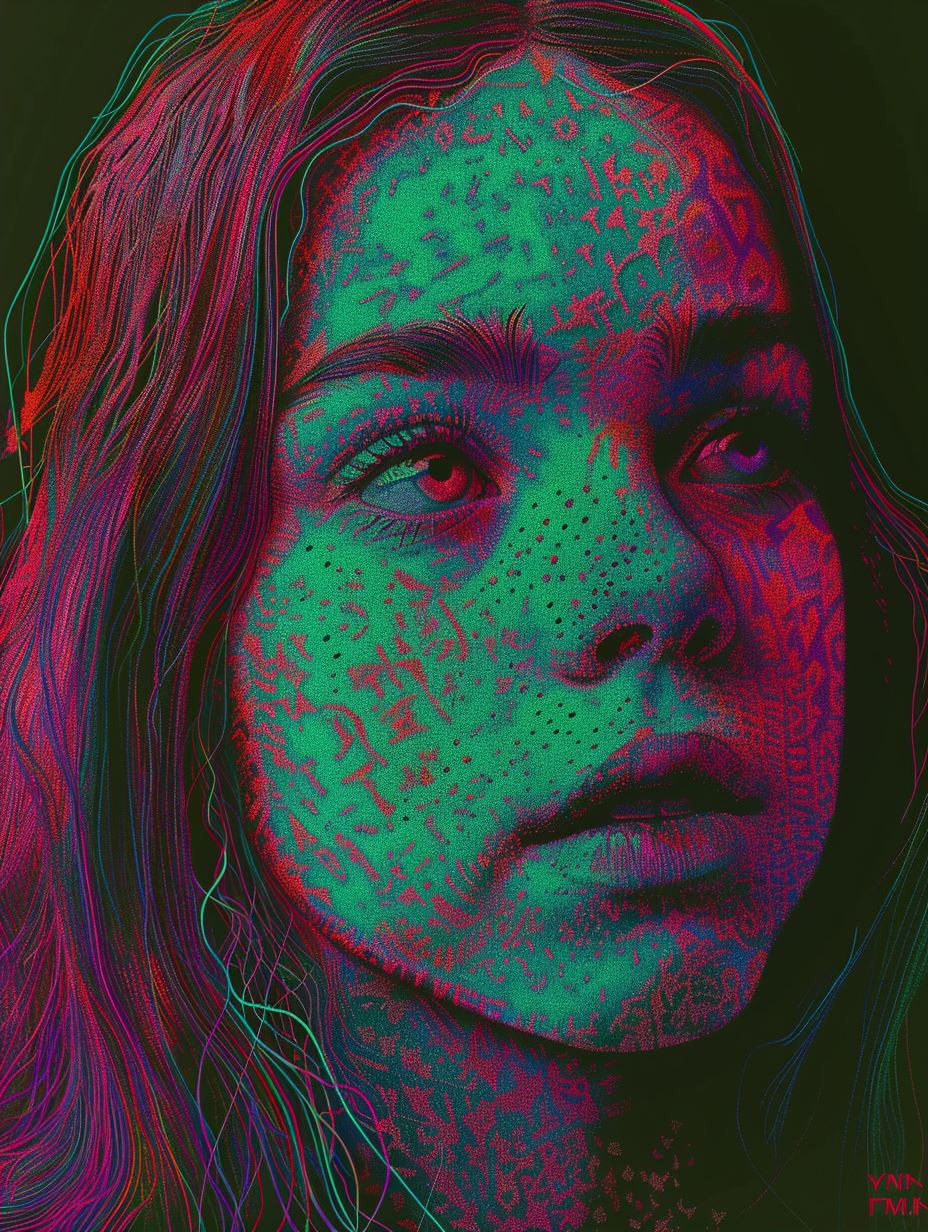 Neon Psychedelic Dream Portrait - Image 2