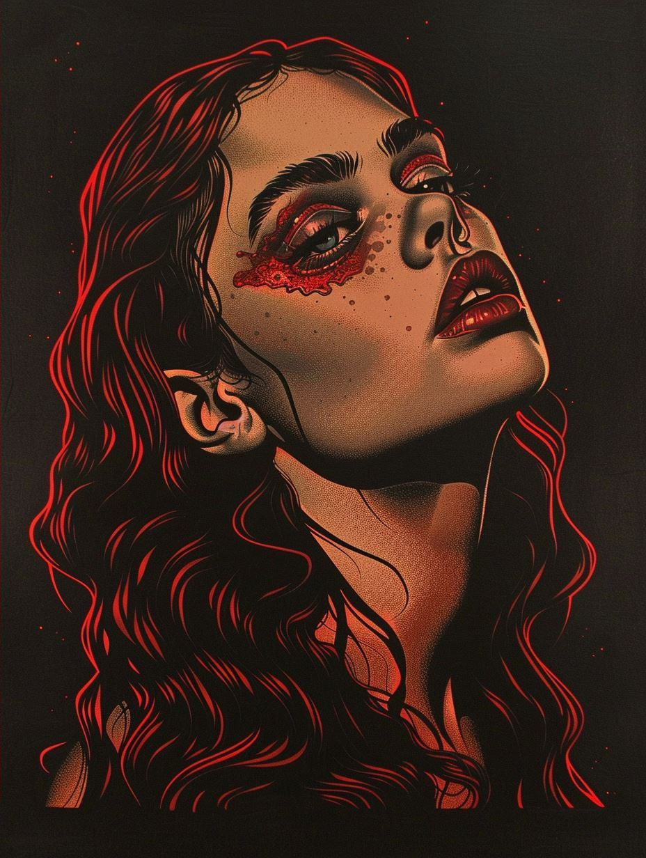 Crimson Shadows Dramatic Portrait - Image 2