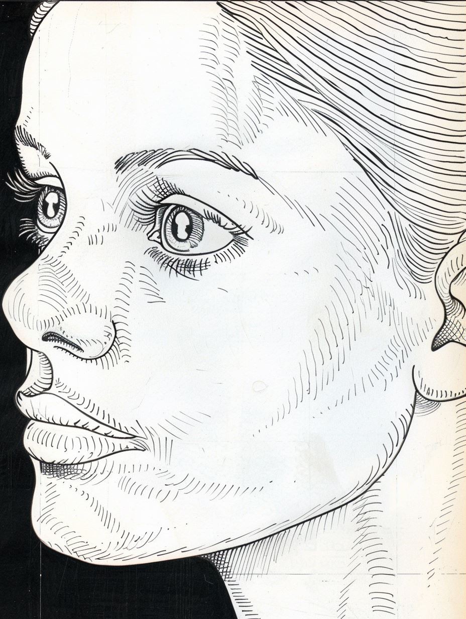 Stippled Ink Portrait Study - Image 3