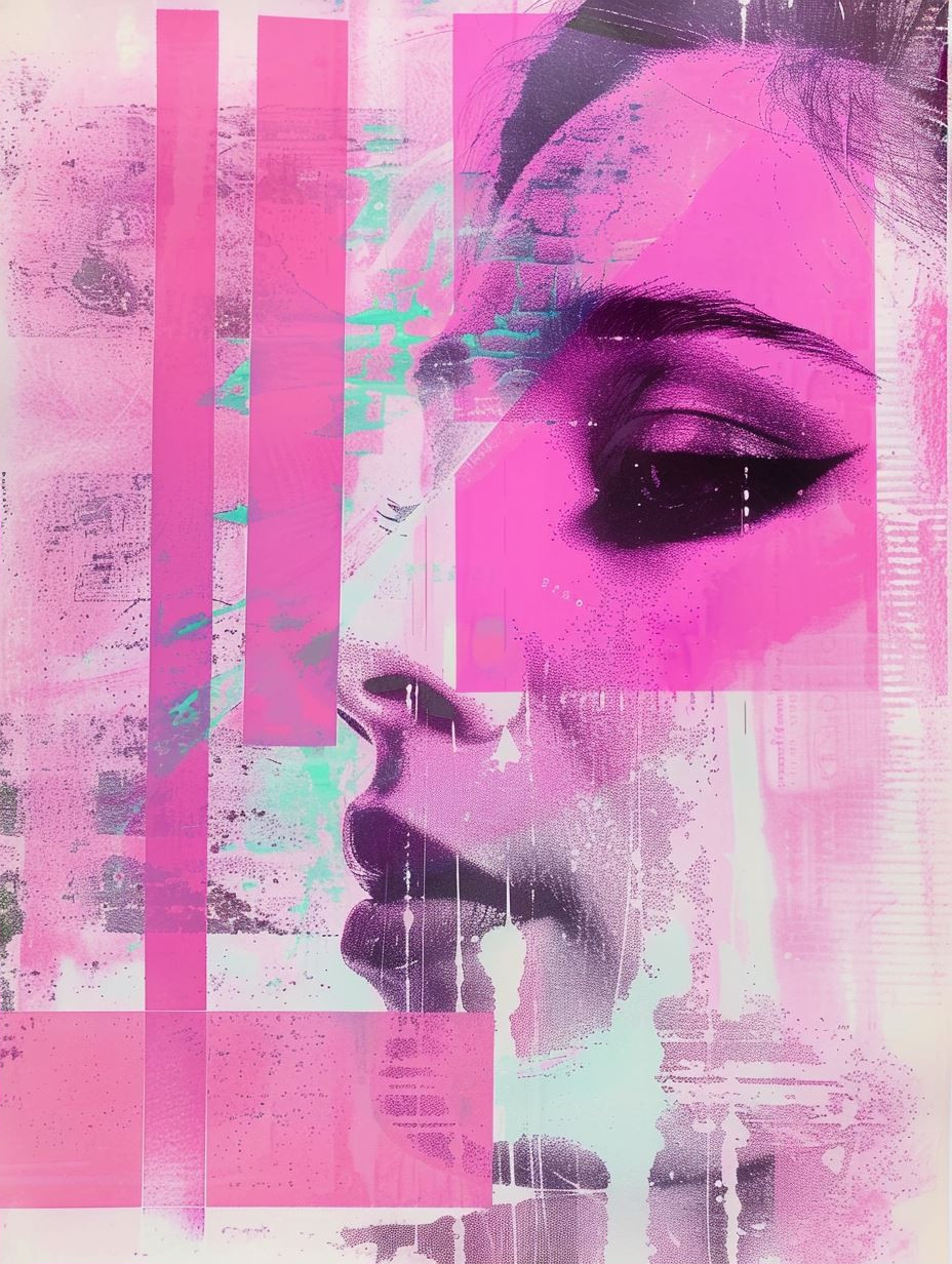 Fragmented Visions in Neon Pink - Image 2