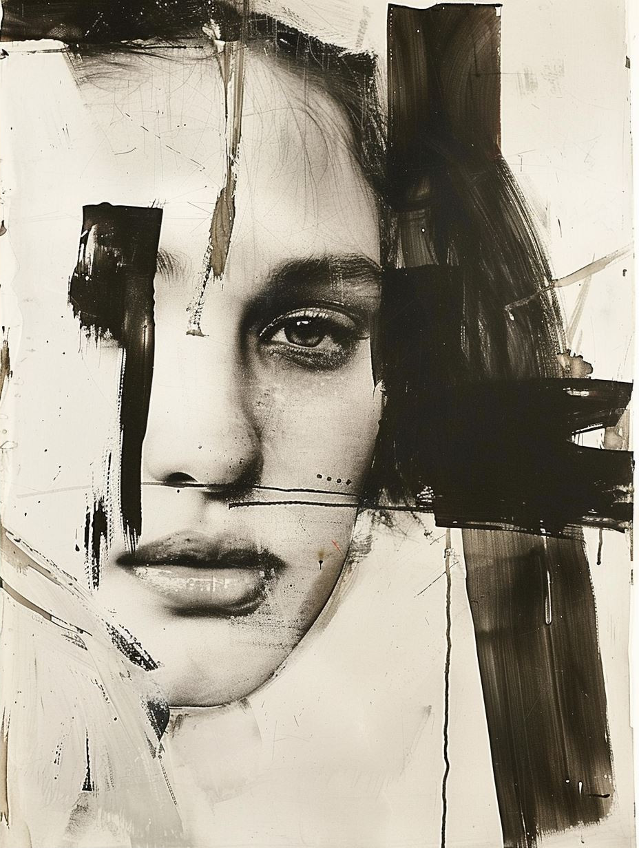 Fragmented Gazes in Abstract Oil - Image 2