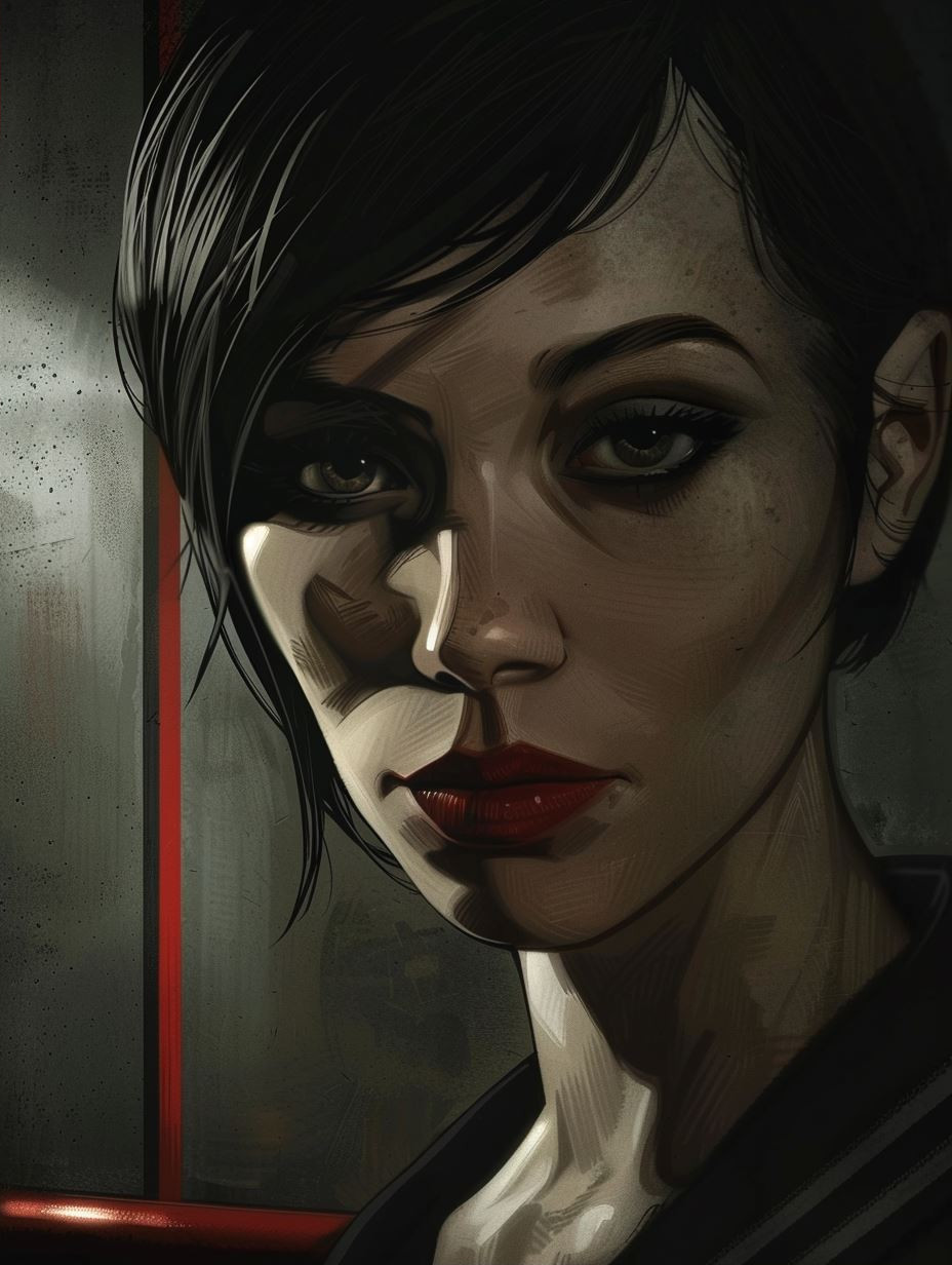 Cyberpunk Edge Noir Portrait - Image 2