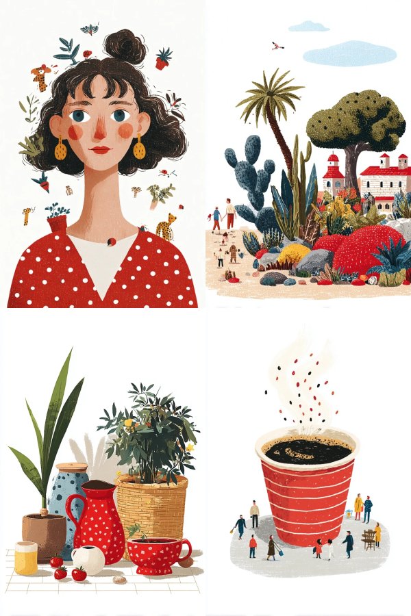 Whimsical Polka Dot Portrait
