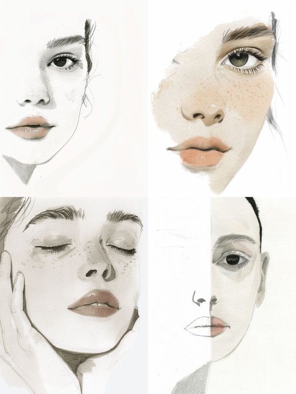 Ethereal Gaze: A Study of Feminine Portraits