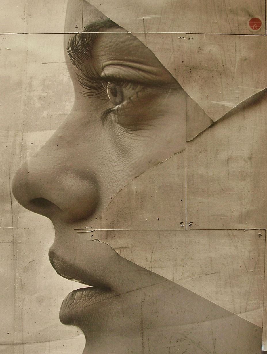 Fragmented Gaze in Sepia Tones - Image 3