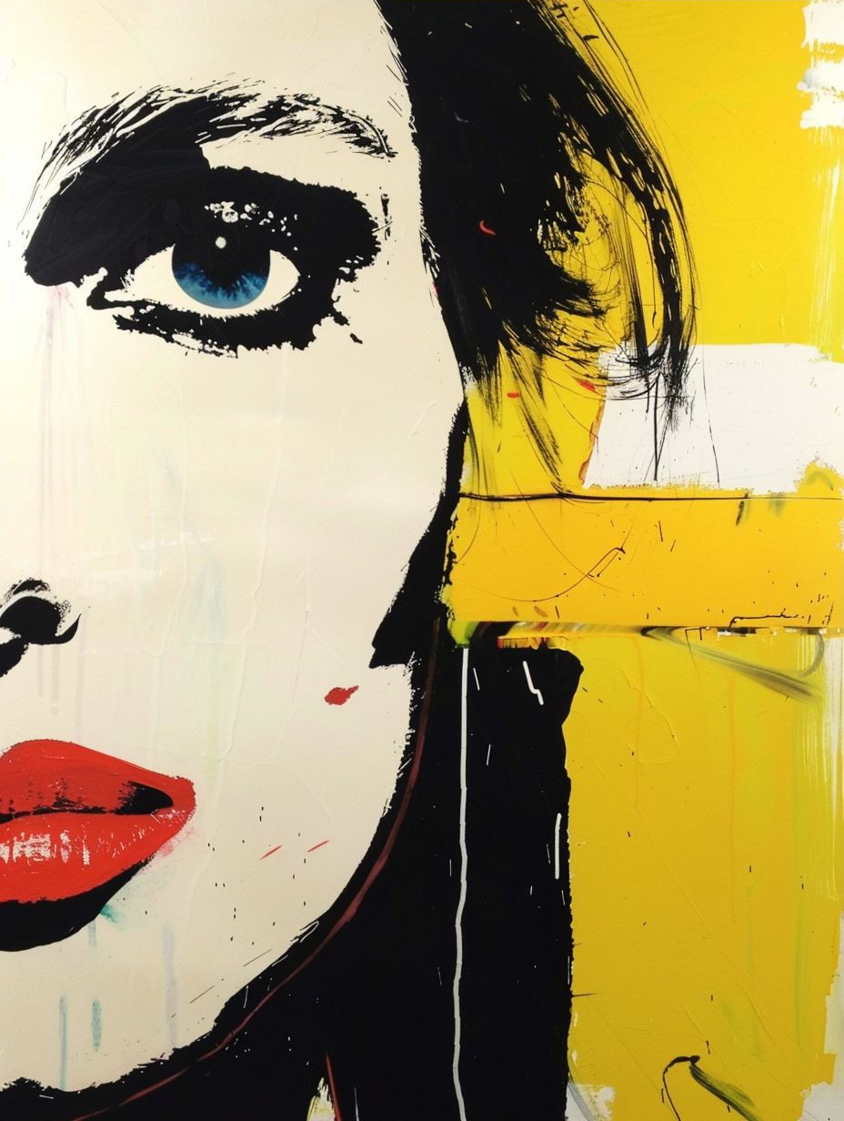 Avant Garde Yellow Paint Portrait - Image 3