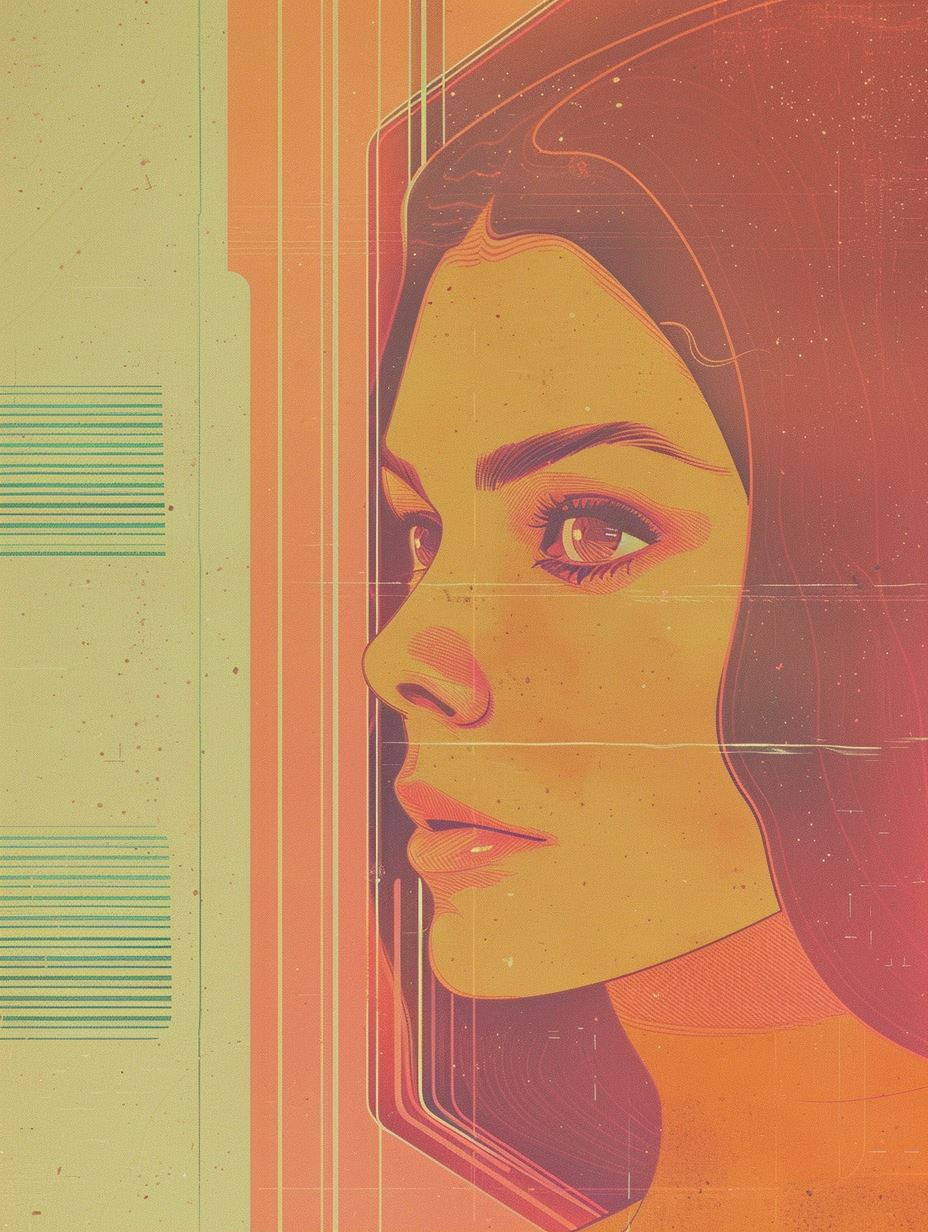 Ethereal Peach Geometric Portrait - Image 2