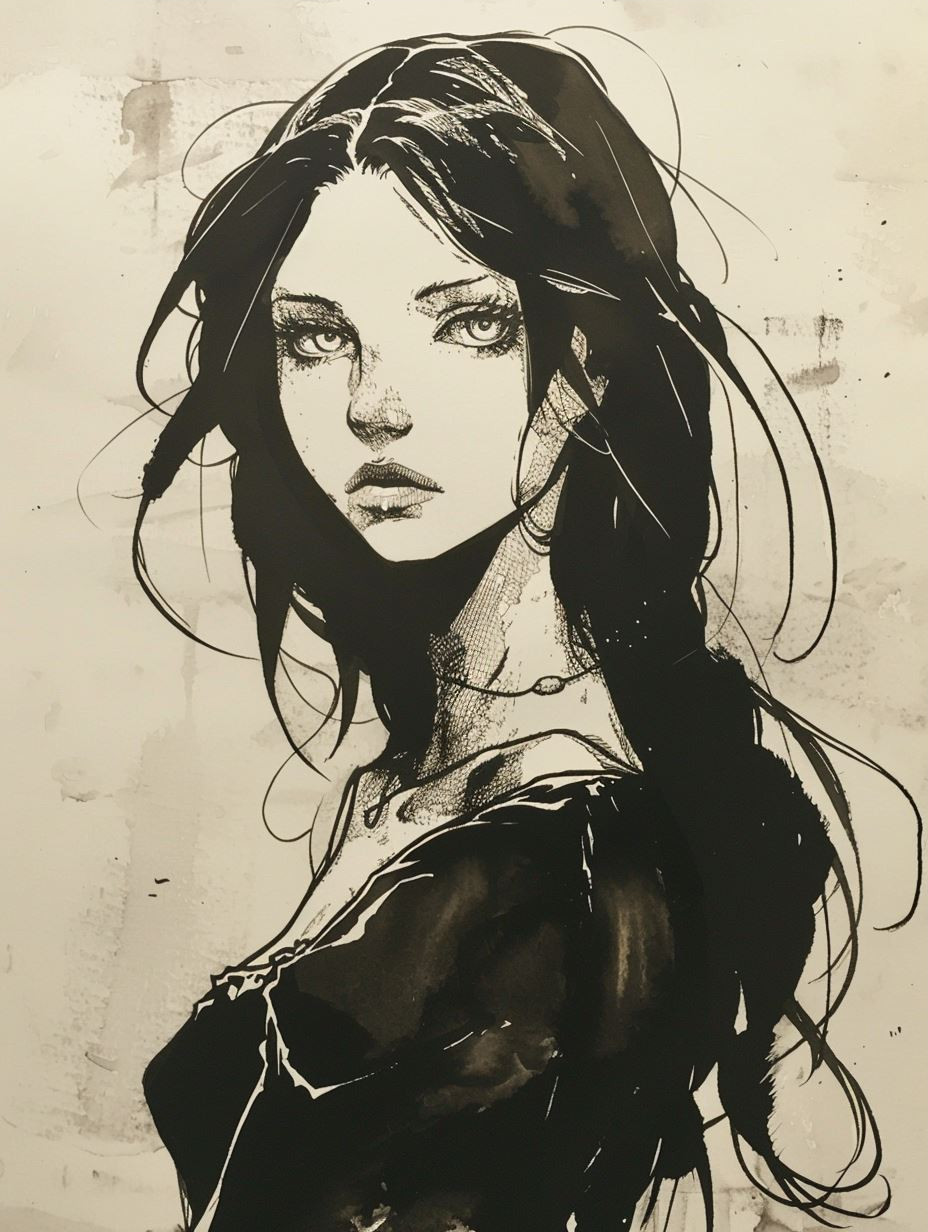Dark Ethereal Ink Portraits - Image 3