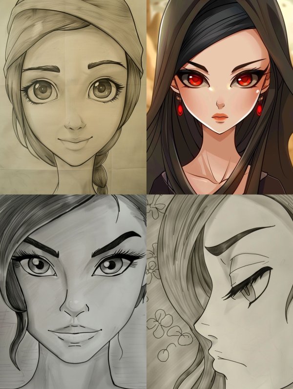 Artistic Evolution of Female Character Portraits