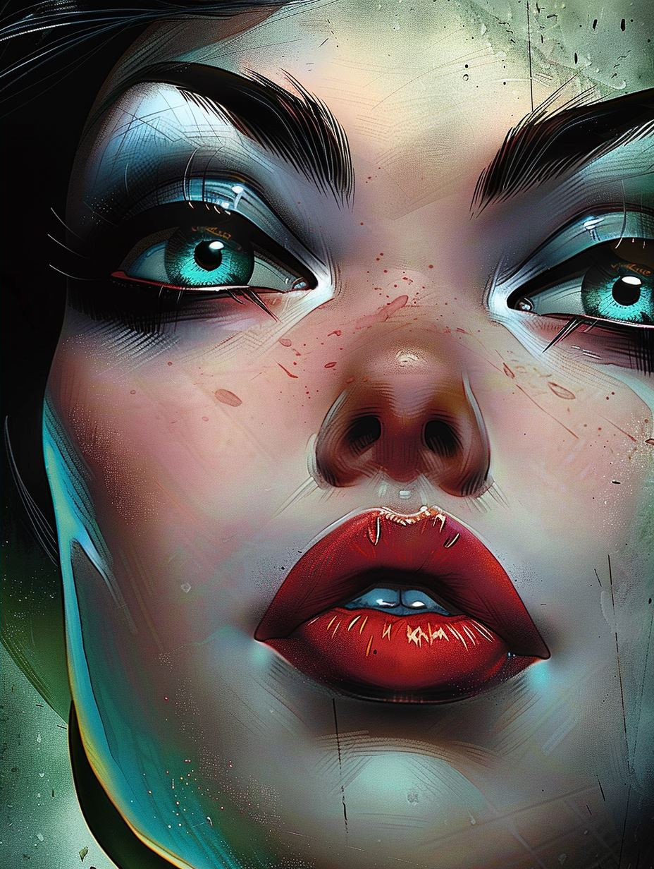 Crimson Lips and Azure Gazes - Image 2