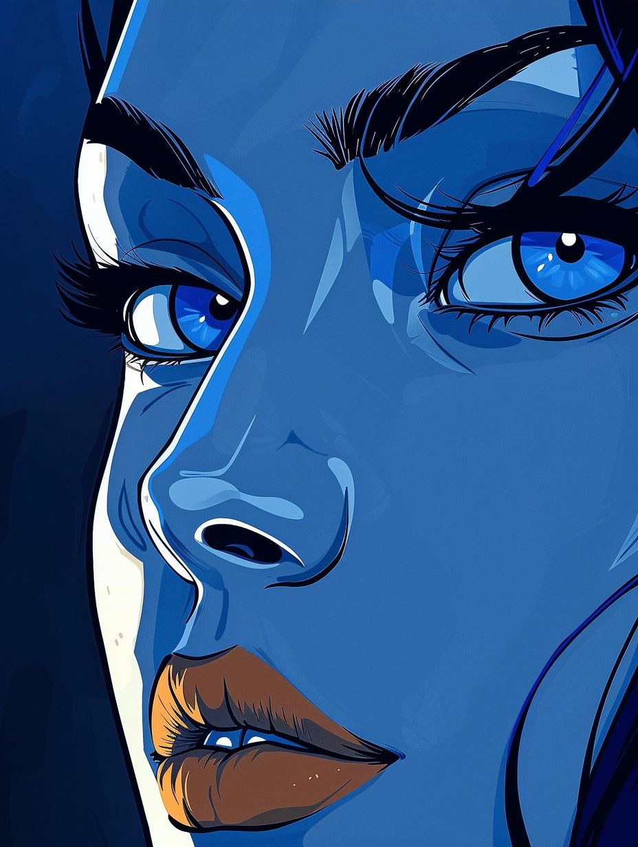 Ethereal Blue Portrait Study - Image 3