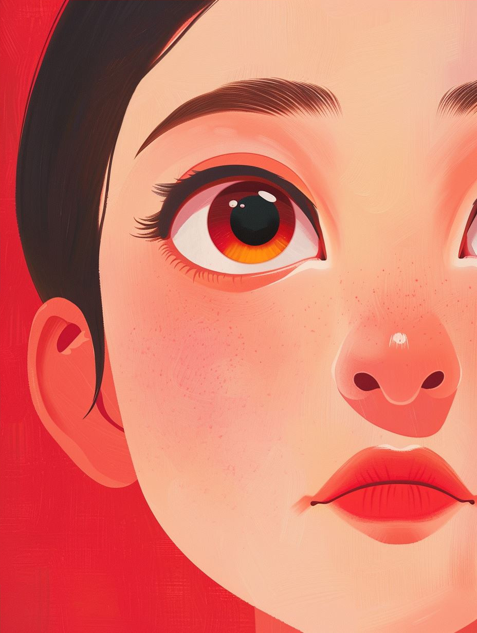 Crimson Glow Stylized Portraits - Image 4