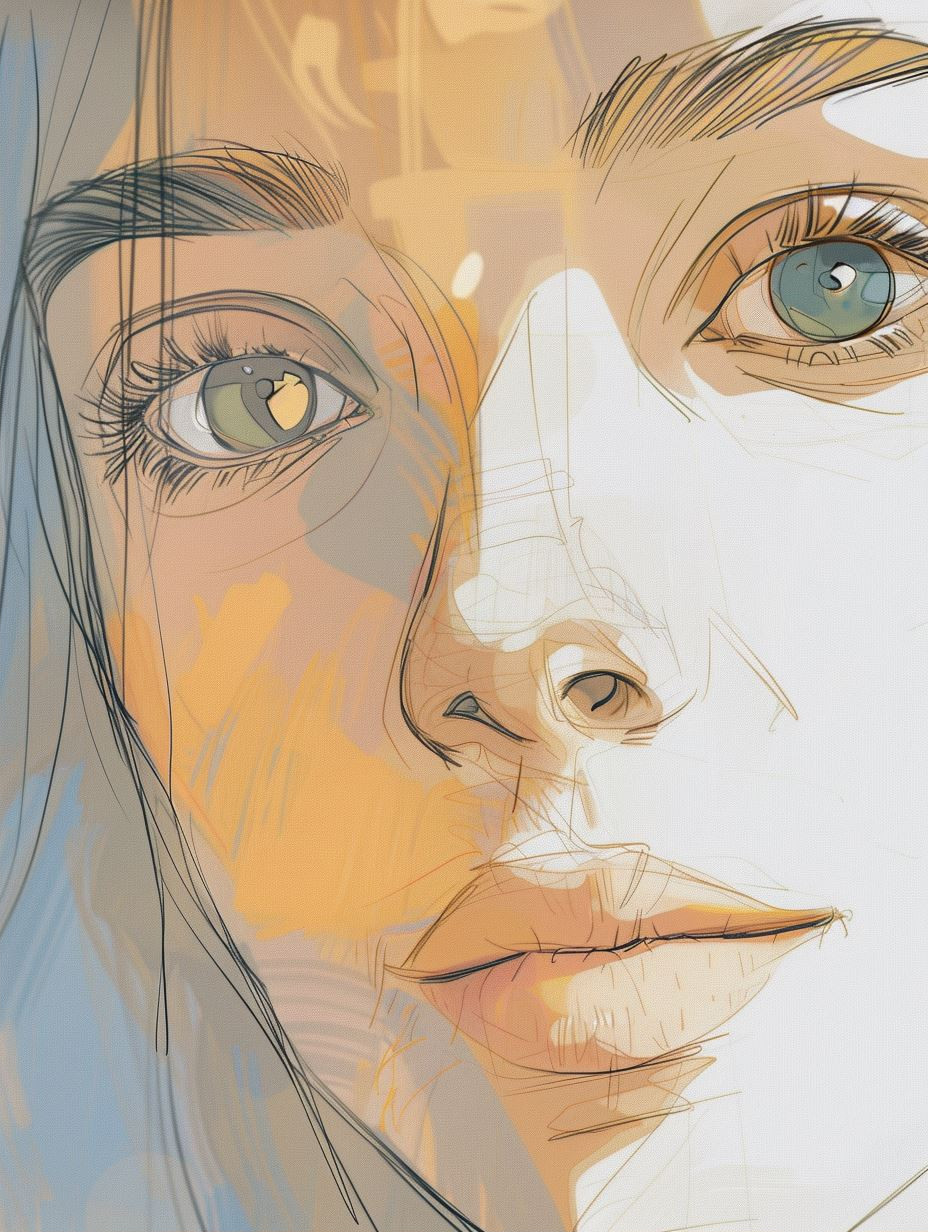 Ethereal Golden Sketch Portrait - Image 2