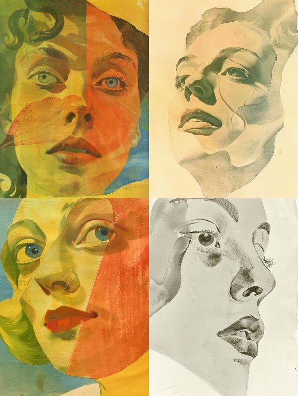 Fragmented Faces in Bold Color