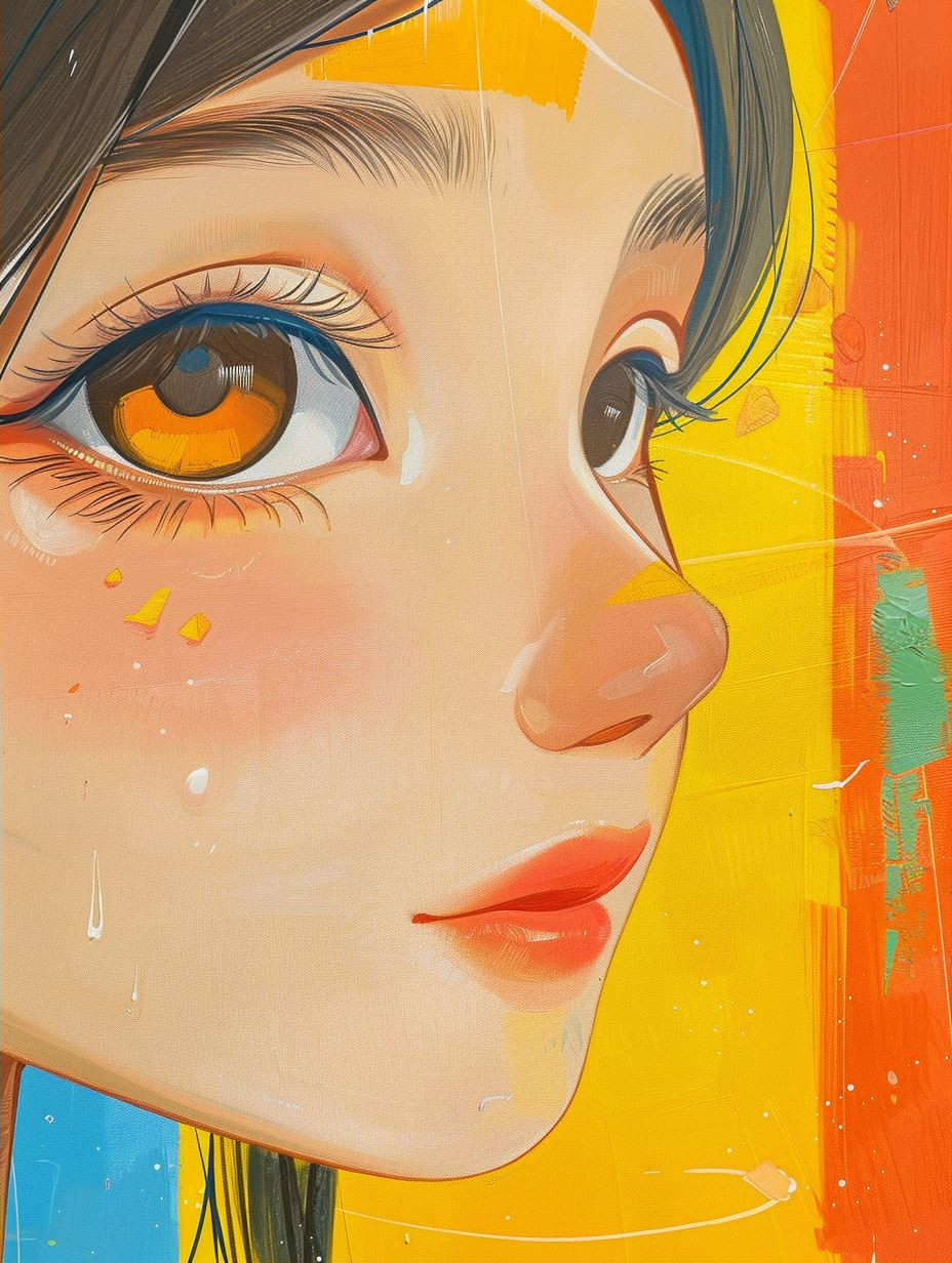 Vibrant Anime Portrait Study - Image 2