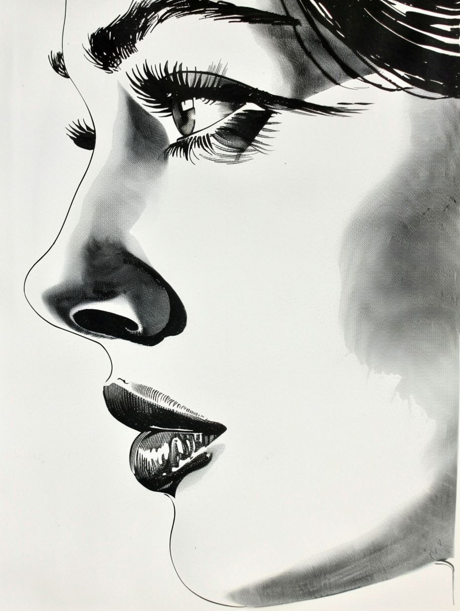 Noir Ink Portrait Elegance