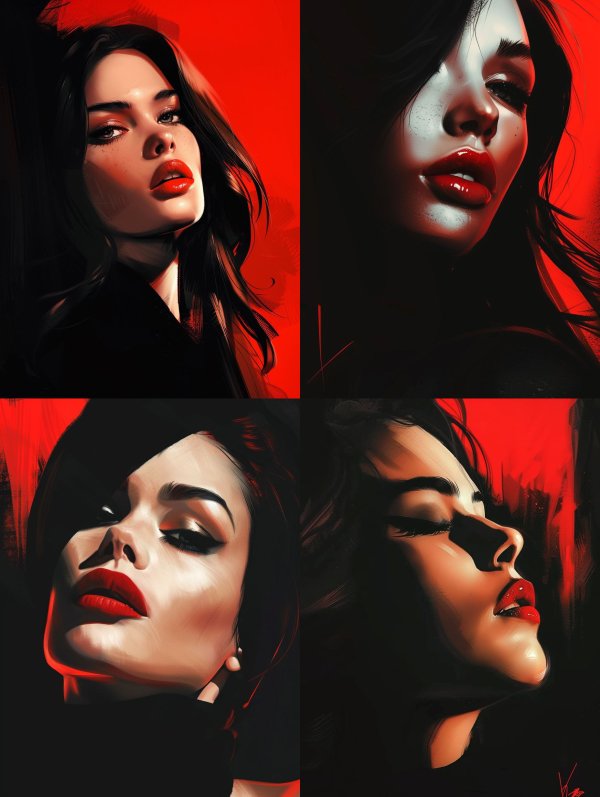 Crimson Noir Cinematic Portraits