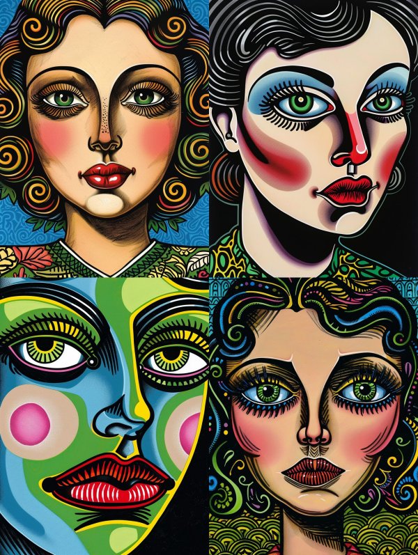 Vibrant Art Deco Portraiture