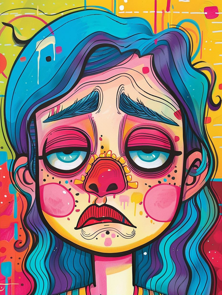 Vibrant Whimsical Pop Art Portrait - Image 2