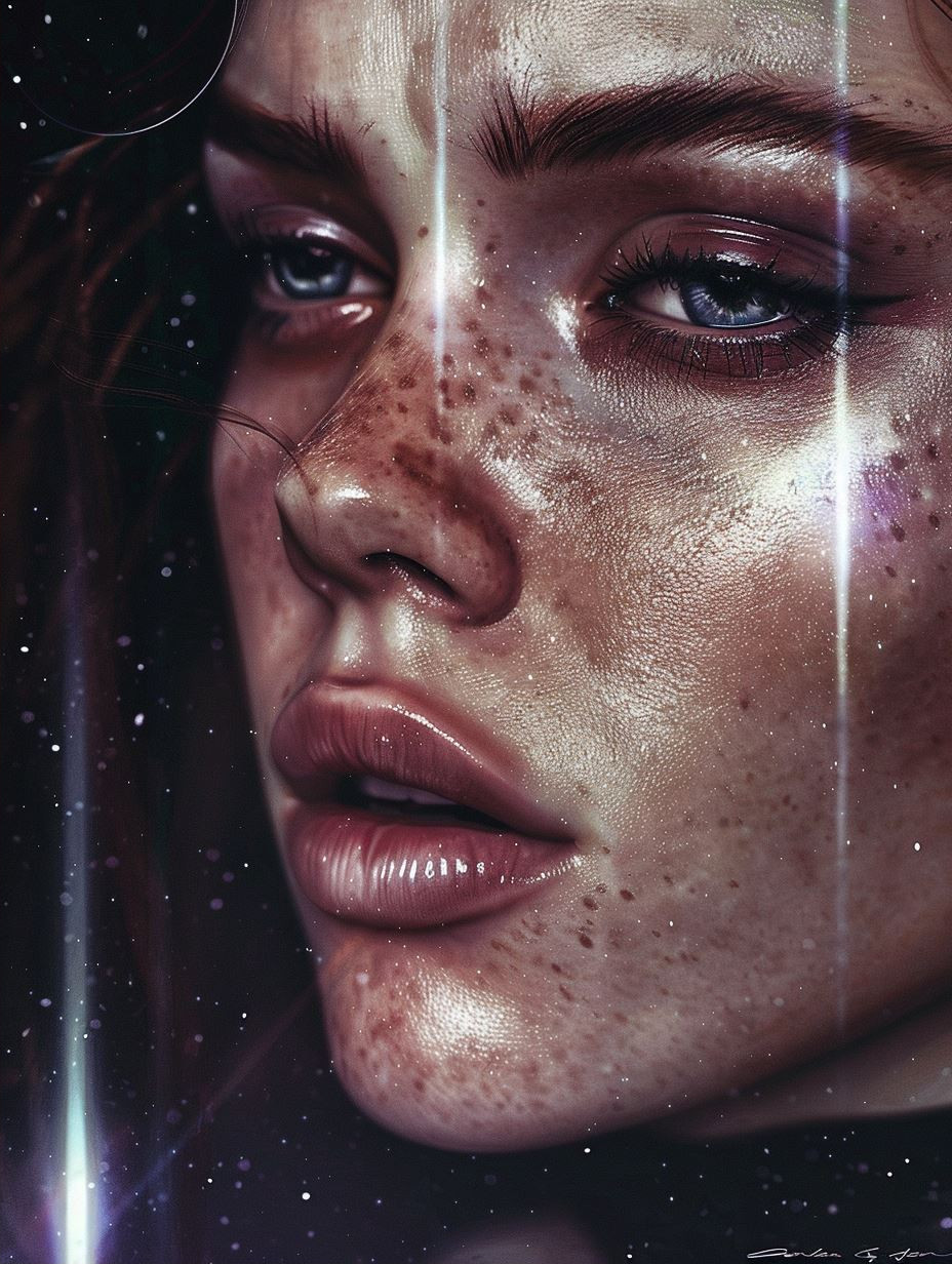 Ethereal Neon Dew Portrait - Image 2