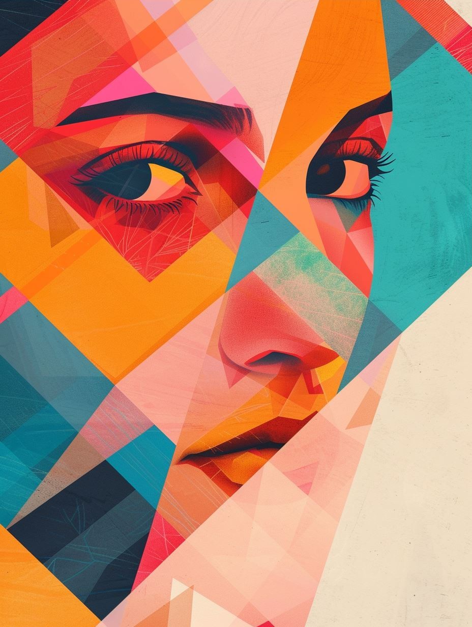 Prismatic Geometric Portrait Study - Image 3