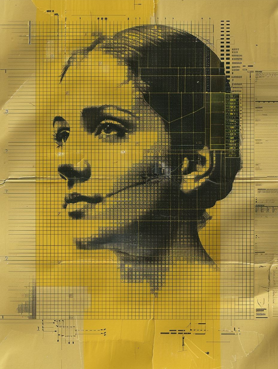 Digital Blueprint Portraiture Study - Image 3